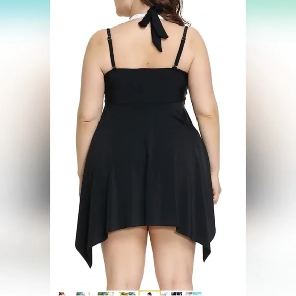 Hanna Nikole Black/White Halter Swimdress
Tankini‎ Top Swimsuit Size 22 NWT - Picture 2 of 10